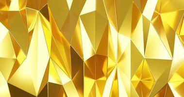 Gold crystal  abstract mosaic background. Geometric illustration in Origami style with gradient. Brand new design. 3d rendering. photo