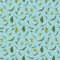 Seamless patter with watercolor greenery. Hand drawn botanical drawing. Floral seamless border for fabric, paper and other print and web projects. photo