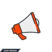 Ilustración de vector de logotipo de icono de megáfono. altoparlante. plantilla de símbolo de megáfono para la colección de diseño gráfico y web