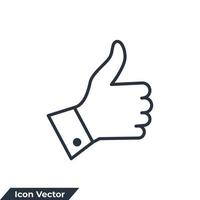 thumb up icon logo vector illustration. A like button for social networking services symbol template for graphic and web design collection