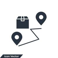 parcel tracking icon logo vector illustration. Track order symbol template for graphic and web design collection