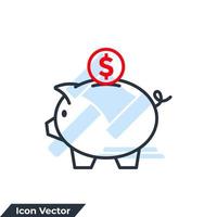 Piggy bank and dollar coin icon logo vector illustration. Business Growth and Investment symbol template for graphic and web design collection