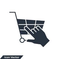 buy now icon logo vector illustration. Click and shopping cart symbol template for graphic and web design collection