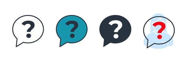 Question icon logo vector illustration. Question mark symbol template for graphic and web design collection