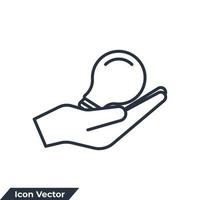 solution icon logo vector illustration. Hand and a lamp symbol template for graphic and web design collection