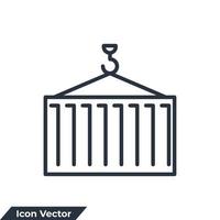 container icon logo vector illustration. logistic and delivery crane symbol template for graphic and web design collection