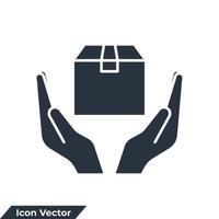 handle with care icon logo vector illustration. Handle with care sign symbol template for graphic and web design collection