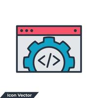 ilustración de vector de logotipo de icono de desarrollo. plantilla de símbolo de software para la colección de diseño gráfico y web