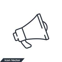 megaphone icon logo vector illustration. Loudspeaker. bullhorn symbol template for graphic and web design collection