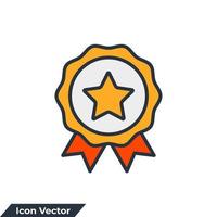 Calidad premium. ilustración de vector de logotipo de icono de insignia de logro. plantilla de símbolo de certificado para la colección de diseño gráfico y web