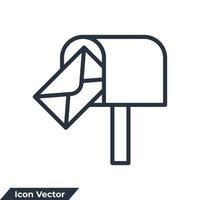 Ilustración de vector de logotipo de icono de casilla de correo. plantilla de símbolo de caja postal para la colección de diseño gráfico y web