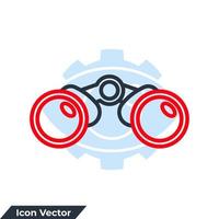 ilustración vectorial del logotipo del icono binocular. Descubra la plantilla de símbolo para la colección de diseño gráfico y web. vector