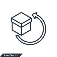 ilustración vectorial del logotipo del icono de retorno. entrega de pedidos y plantilla de símbolo de logística inversa para la colección de diseño gráfico y web vector