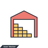 warehouse icon logo vector illustration. Storehouse symbol template for graphic and web design collection
