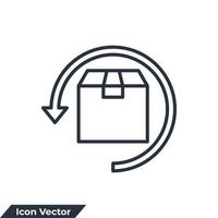 ilustración vectorial del logotipo del icono de retorno. entrega de pedidos y plantilla de símbolo de logística inversa para la colección de diseño gráfico y web vector