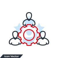 ilustración de vector de logotipo de icono de trabajo en equipo. plantilla de símbolo de colaboración empresarial para la colección de diseño gráfico y web