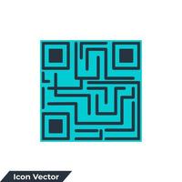 Barcode icon logo vector illustration. QR code symbol template for graphic and web design collection