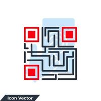 Barcode icon logo vector illustration. QR code symbol template for graphic and web design collection