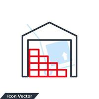 warehouse icon logo vector illustration. Storehouse symbol template for graphic and web design collection