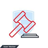 auction icon logo vector illustration. judge gavel symbol template for graphic and web design collection