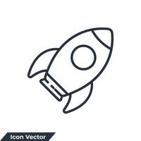 rocket icon logo vector illustration. startup symbol template for graphic and web design collection