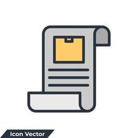 ilustración de vector de logotipo de icono de factura. plantilla de símbolo de pago de factura para la colección de diseño gráfico y web