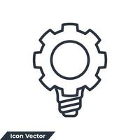 gear bulb icon logo vector illustration. knowledge innovation symbol template for graphic and web design collection