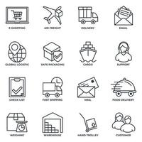 Set of Delivery shipping icon logo vector illustration. logistics pack symbol template for graphic and web design collection