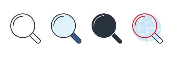 search icon logo vector illustration. Magnifying glass symbol template for graphic and web design collection