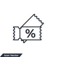 coupon icon logo vector illustration. Discount Coupon symbol template for graphic and web design collection