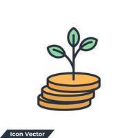 ilustración de vector de logotipo de icono de financiación. ingresos pasivos y plantilla de símbolo de dinero en crecimiento para la colección de diseño gráfico y web