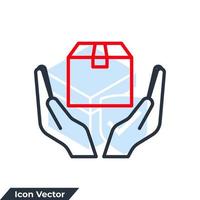 manejar con cuidado icono logo vector ilustración. maneje con plantilla de símbolo de signo de cuidado para la colección de diseño gráfico y web