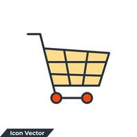 Ilustración de vector de logotipo de icono de carrito de carro. plantilla de símbolo de carrito de compras para la colección de diseño gráfico y web