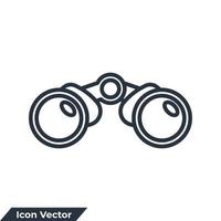 ilustración vectorial del logotipo del icono binocular. Descubra la plantilla de símbolo para la colección de diseño gráfico y web. vector