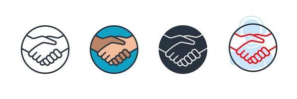 Handshake icon logo vector illustration. partnership symbol template for graphic and web design collection