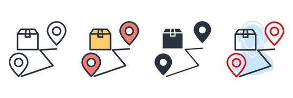 parcel tracking icon logo vector illustration. Track order symbol template for graphic and web design collection