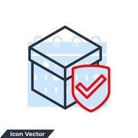 safe packaging icon logo vector illustration. Safe delivery protection symbol template for graphic and web design collection