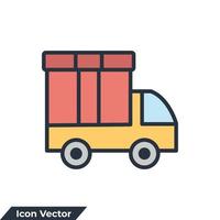 Fast delivery truck icon logo vector illustration. Fast shipping symbol template for graphic and web design collection