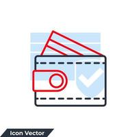 wallet icon logo vector illustration. payment cash symbol template for graphic and web design collection