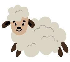 Cute hand drawn sheep. White background, isolate. Vector illustration.