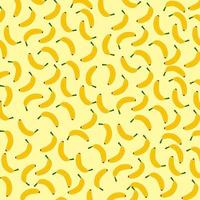 Banana seamless pattern on yellow background photo