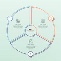 Plantilla de infografía de círculo básico con 3 pasos, proceso u opciones, diagrama de proceso, utilizado para diagrama de proceso, presentaciones, diseño de flujo de trabajo, diagrama de flujo, infografía. ilustración vectorial eps10. vector