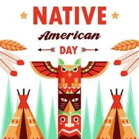 día nativo americano, tótem tribal indio. adecuado para eventos vector