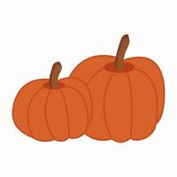 Pumpkins on a white background. Happy Halloween holiday. Vector illustration for design, postcards, banners.