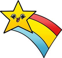 gradient shaded cartoon shooting rainbow star vector