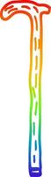 rainbow gradient line drawing cartoon walking stick vector