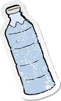 retro distressed sticker of a cartoon water bottle vector