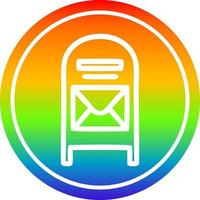 mail box circular in rainbow spectrum vector
