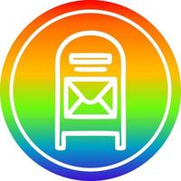 buzón de correo circular en el espectro del arco iris vector