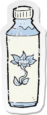 retro distressed sticker of a cartoon water bottle